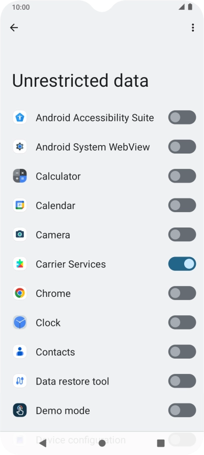 Press the indicators next to the required apps to turn the function on or off. Press the indicators next to the required apps to turn the function on or off.