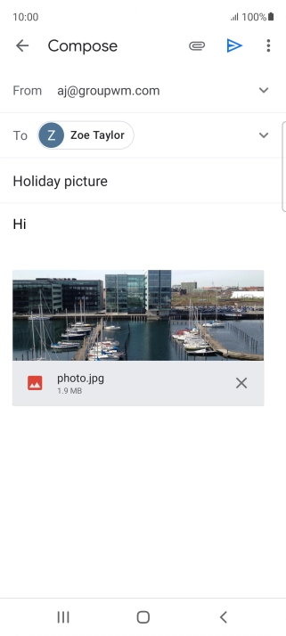 Press the send icon. Press the send icon.