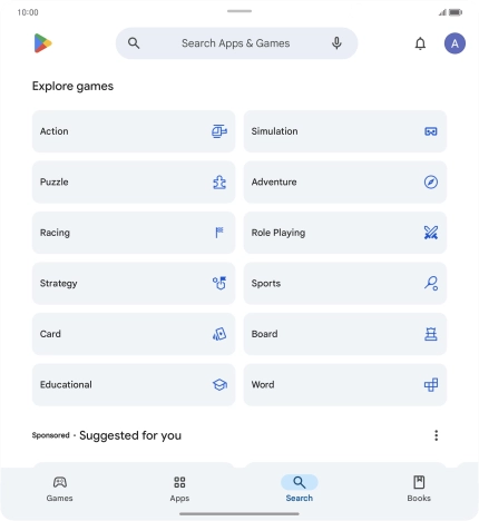 Press the search field. Press the search field.