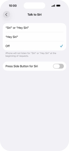 Press the indicator next to 