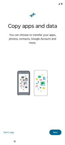 When this screen is displayed, your phone is ready to restore content from a Google One backup.