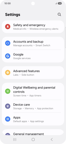 Press Advanced features.