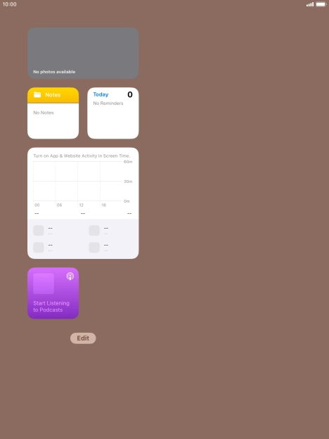 Press and hold the required widget until a pop-up menu is displayed. Press and hold the required widget until a pop-up menu is displayed.