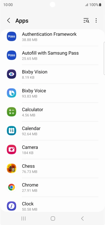 Press the required app. Press the required app.
