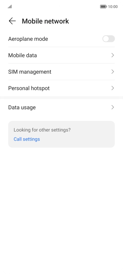 Press Mobile data.