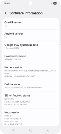 Your phone's software version is displayed below Android version. Your phone's software version is displayed below Android version.