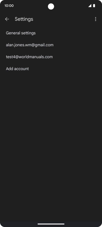 Press the required email account. Press the required email account.