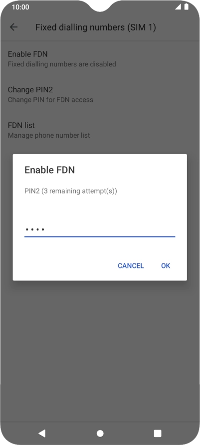 Key in your PIN2 and press OK. The default PIN2 is 1111. Key in your PIN2 and press OK. The default PIN2 is 1111.