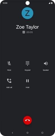 Press the end call icon. Press the end call icon.