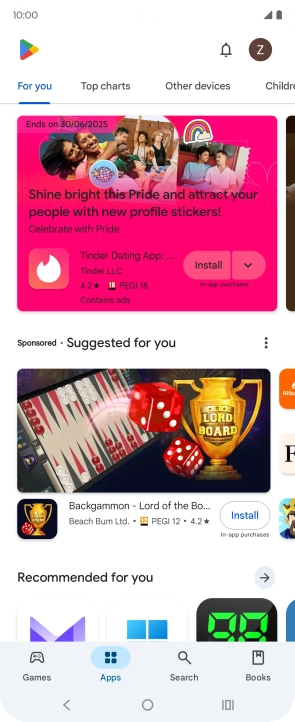 Press the profile icon.