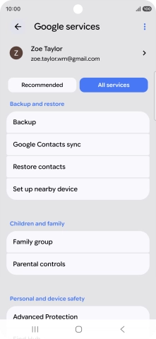 Press Backup.