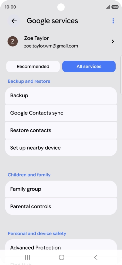 Press Backup.