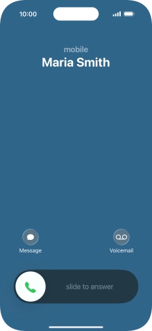 Press and drag the accept call icon right.