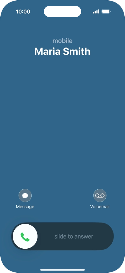 Press and drag the accept call icon right.