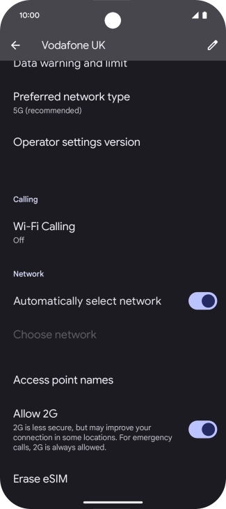 Press Erase eSIM. Press Erase eSIM.