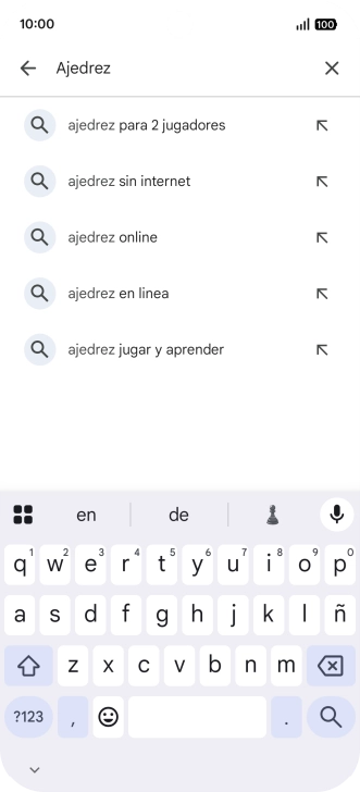 Introduce el nombre del tema o de la app y pulsa el icono de búsqueda.