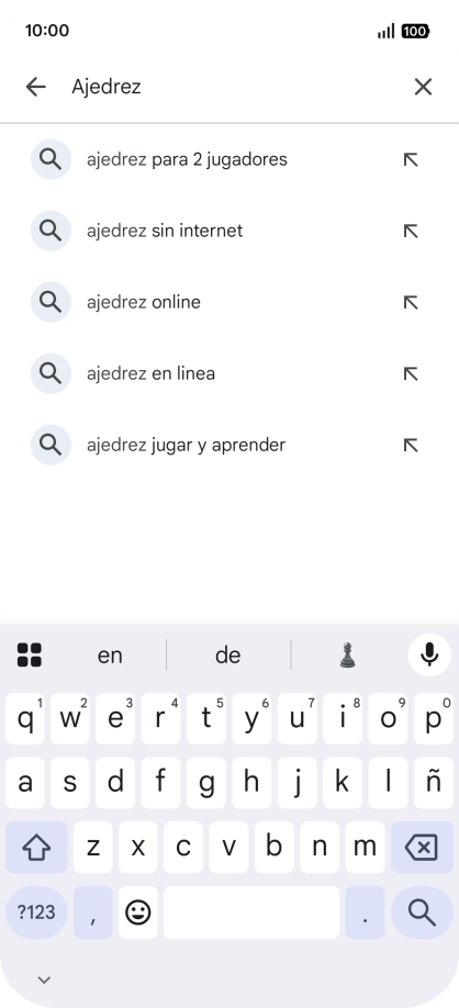 Introduce el nombre del tema o de la app y pulsa el icono de búsqueda.