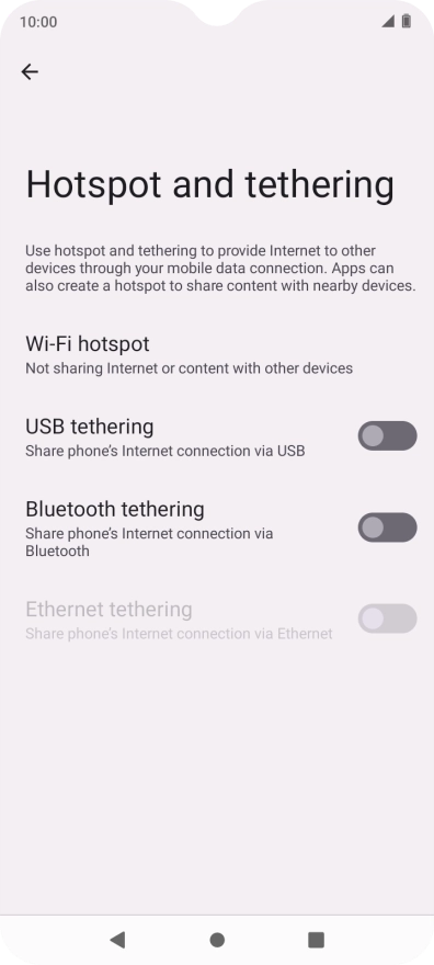 Press Wi-Fi hotspot. Press Wi-Fi hotspot.