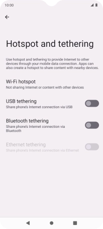 Press Wi-Fi hotspot. Press Wi-Fi hotspot.