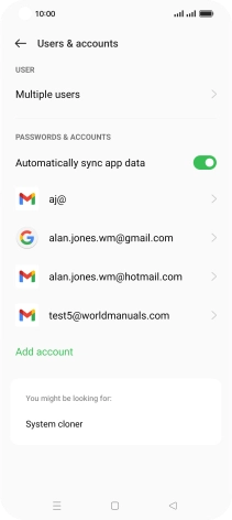 Press the required email account.
