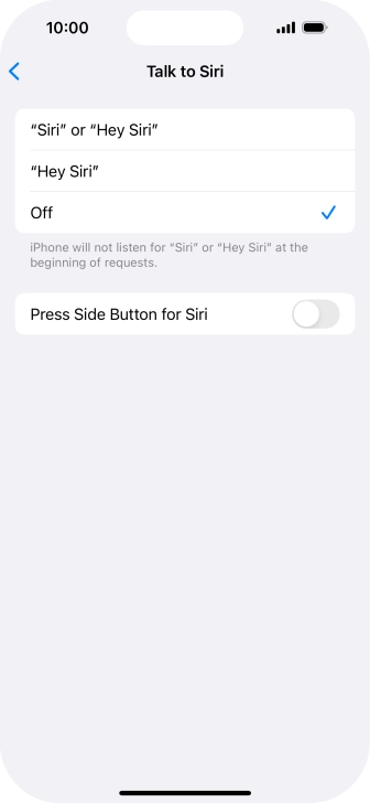 Press the indicator next to 