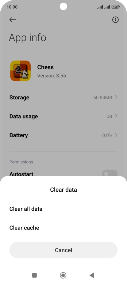 Press Clear cache.