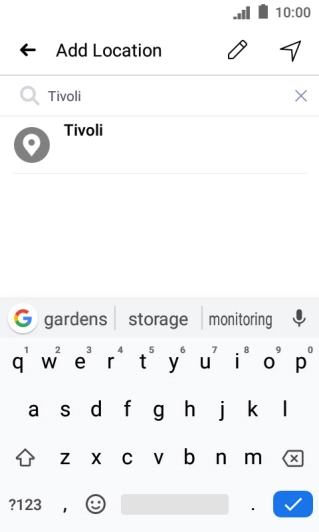 Press the required location. Press the required location.