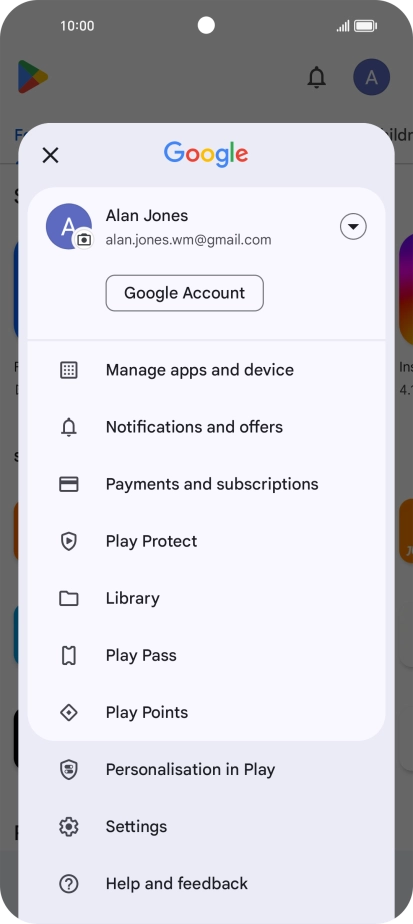 Press Manage apps and device.