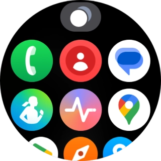 Press the Samsung Health icon. Press the Samsung Health icon.