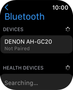 Press the required Bluetooth device. Press the required Bluetooth device.