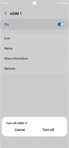 If you turn on use of the price plan, press Turn off. If you turn on use of the price plan, press Turn off.