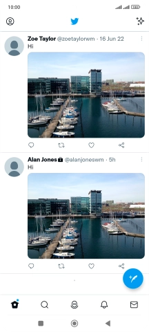 Press the new tweet icon. Press the new tweet icon.