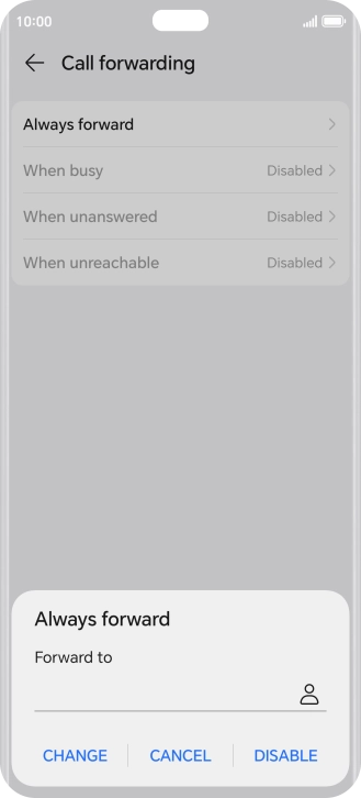 Press DISABLE. Press DISABLE.