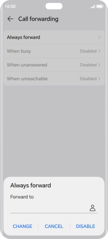 Press DISABLE. Press DISABLE.