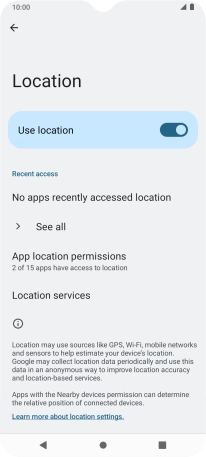 Press App location permissions. Press App location permissions.