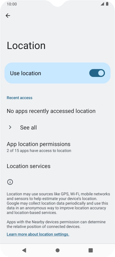 Press App location permissions. Press App location permissions.