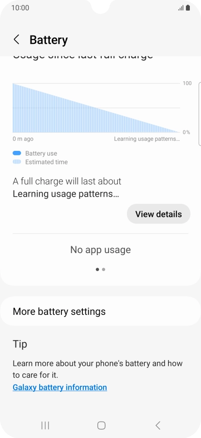 Press More battery settings. Press More battery settings.