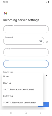 Press SSL/TLS.