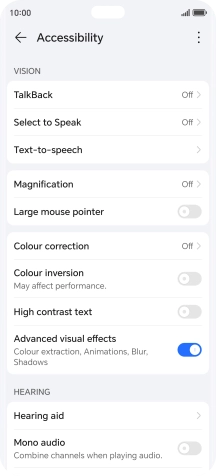 Press the required setting below 