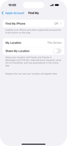Press Find My iPhone. Press Find My iPhone.