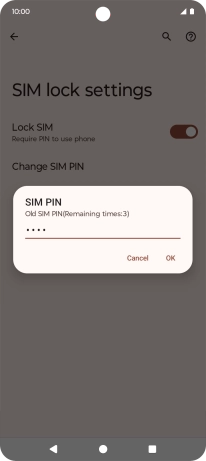 Key in your current PIN and press OK. Key in your current PIN and press OK.