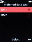 Select the required SIM. Select the required SIM.