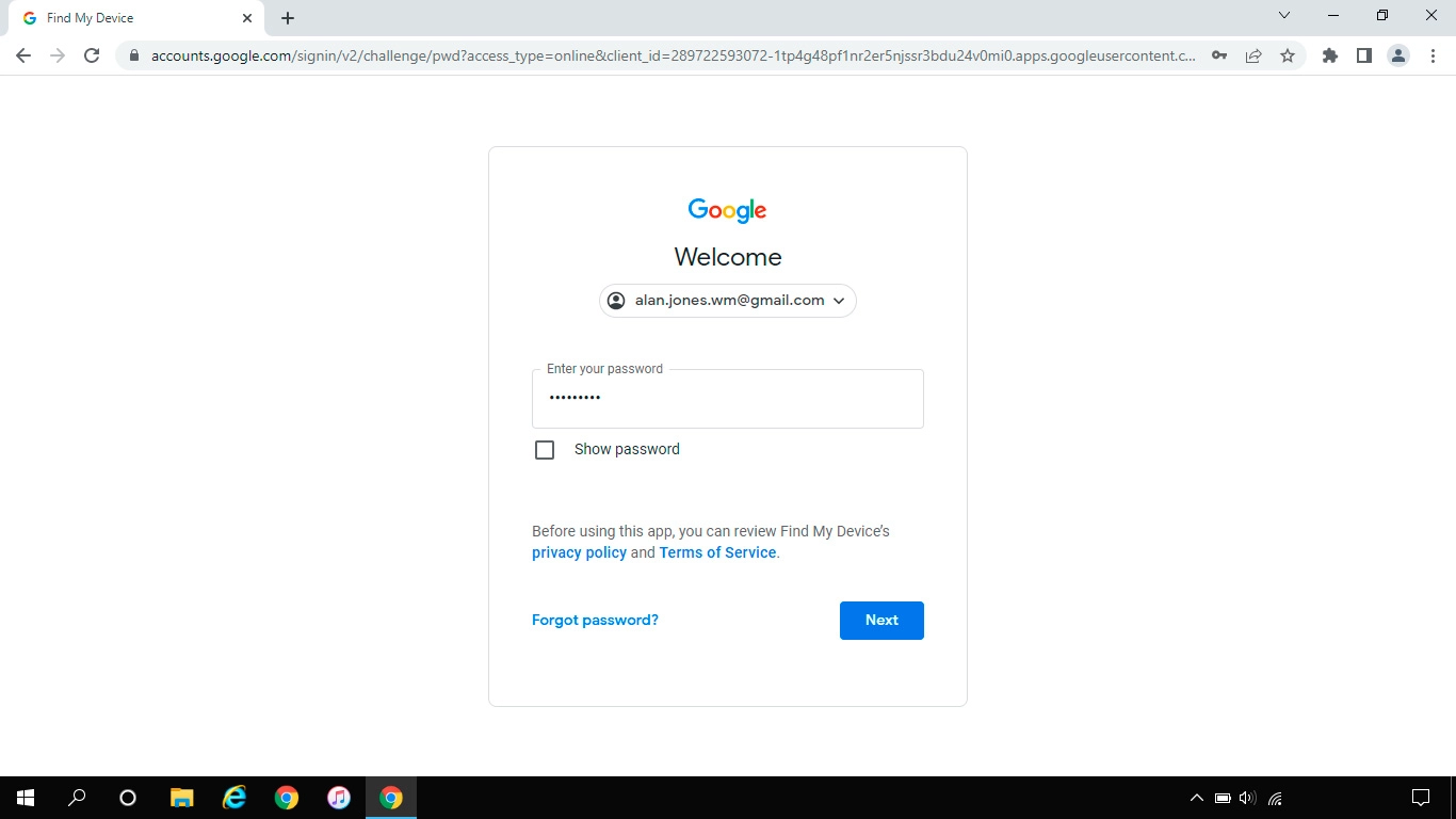 Follow the instructions on the screen to log on to your Google account.