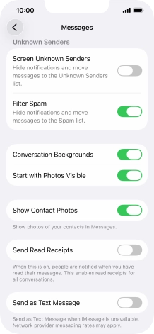 Press the indicator next to 