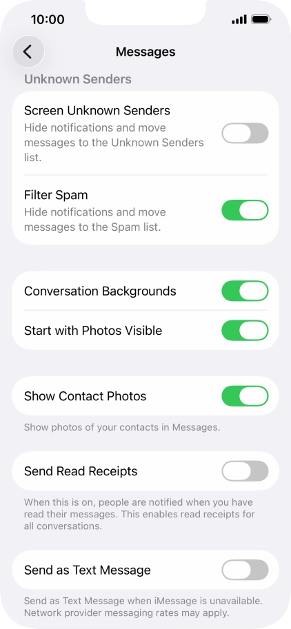 Press the indicator next to 