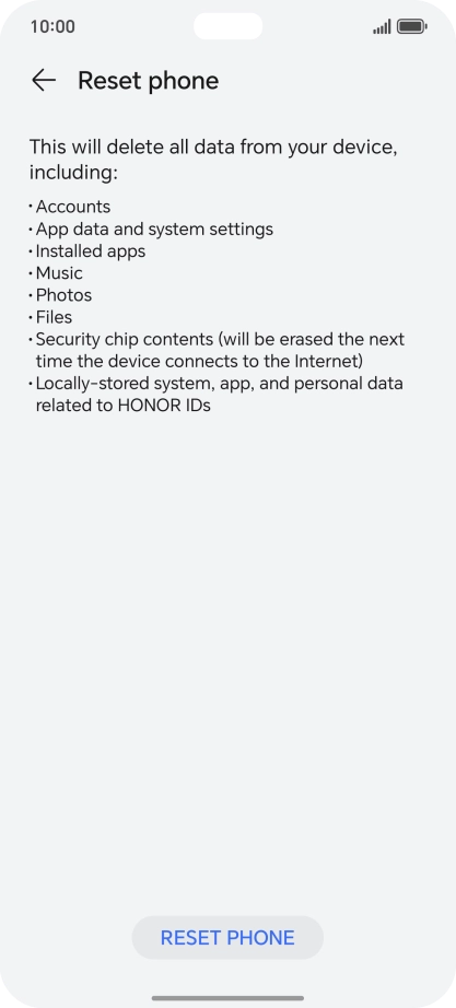 Press RESET PHONE.