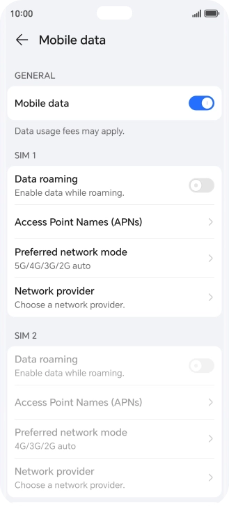 Press Access Point Names (APNs). Press Access Point Names (APNs).