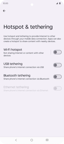 Press Wi-Fi hotspot. Press Wi-Fi hotspot.