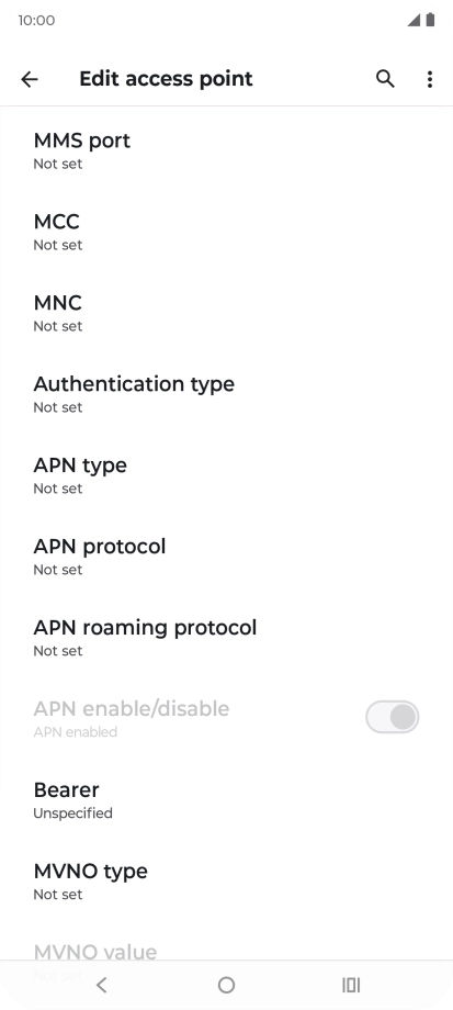 Press MMS port. Press MMS port.