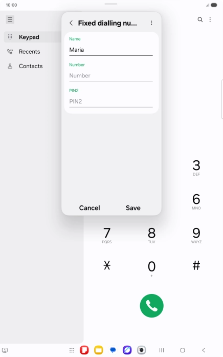 Press Number and key in the required phone number.